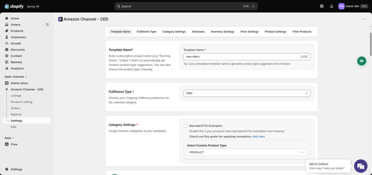 Template Name field with character counter and a tip about descriptive names
