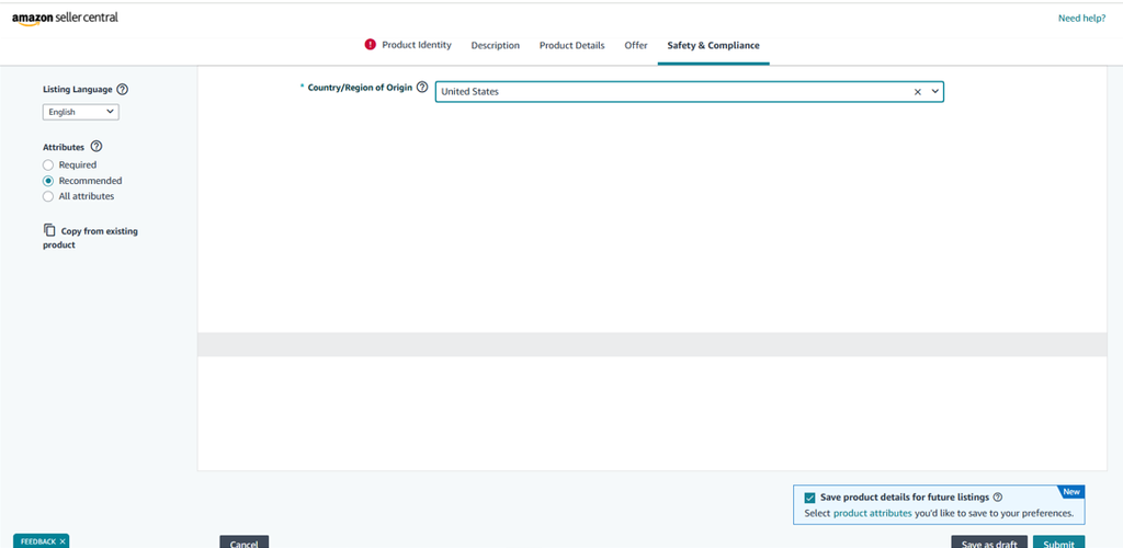 Safety & Compliance section